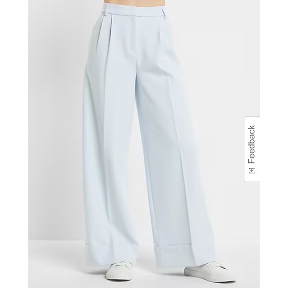Express Super High Rise Wide Leg Pleated Dress Pants Women's Size 10R - Picture 1 of 9